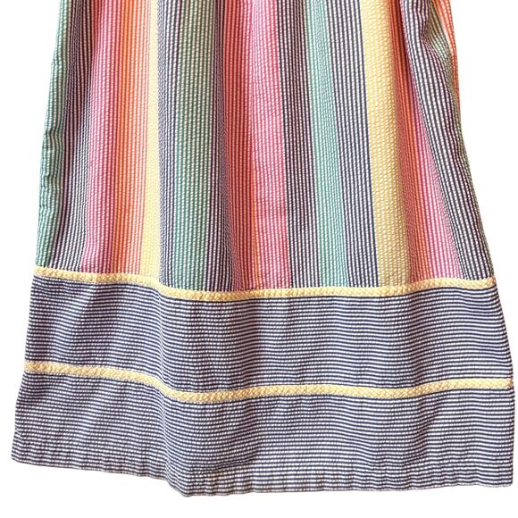 Seersucker House Dress Nightgown Size Rainbow Stripes Summer Lightweight - Picture 5 of 10